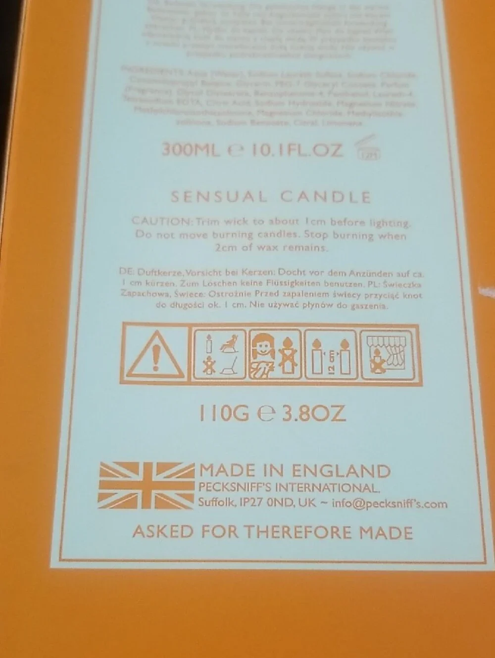 Pecksniff's Vanilla Orange Ginger Fragranced Candle Set - Orange Packaging
